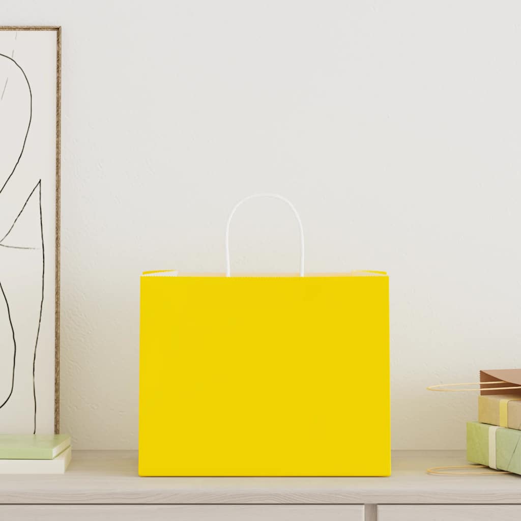 Papiertragetaschen 50 Stk. mit Henkeln Braun 21x11x36 cm