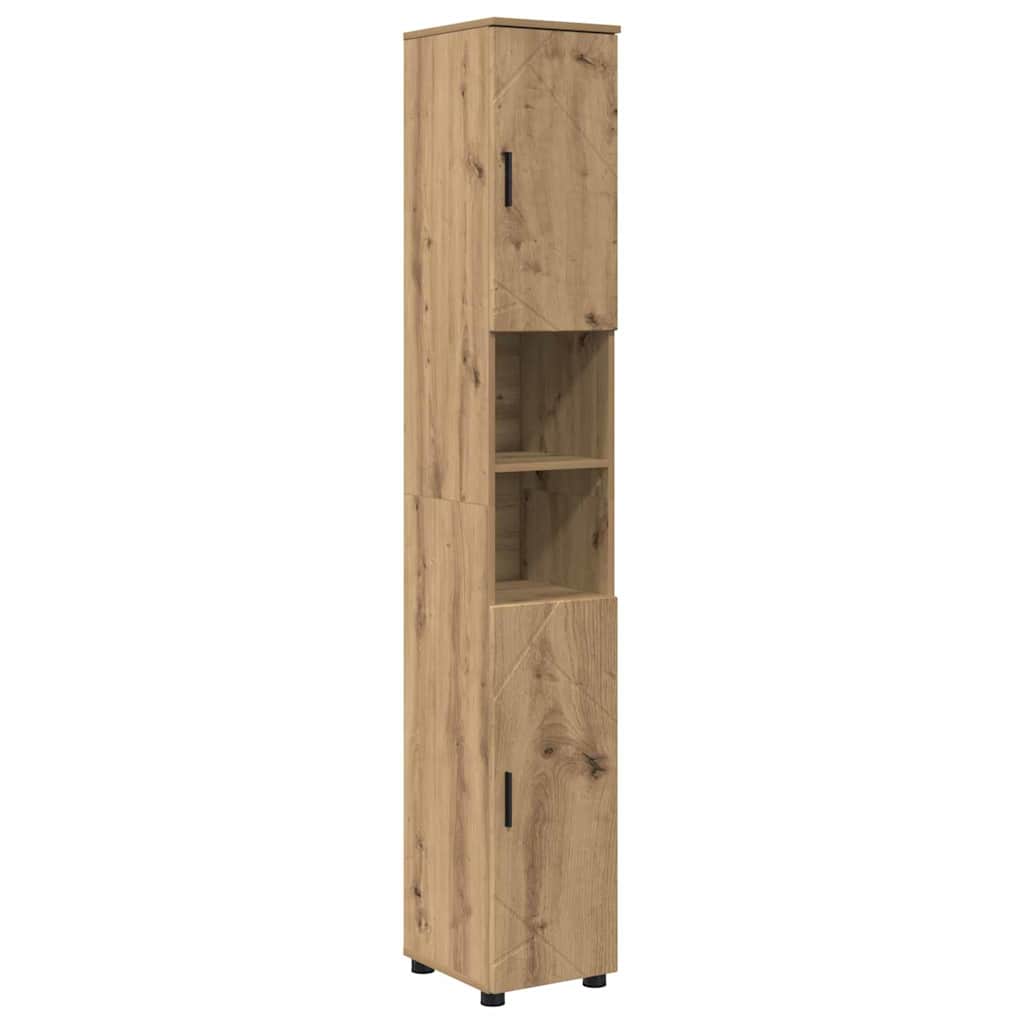 Badezimmermöbel-Set mit Tür 5 pcs Weiß Holzwerkstoff & Metall