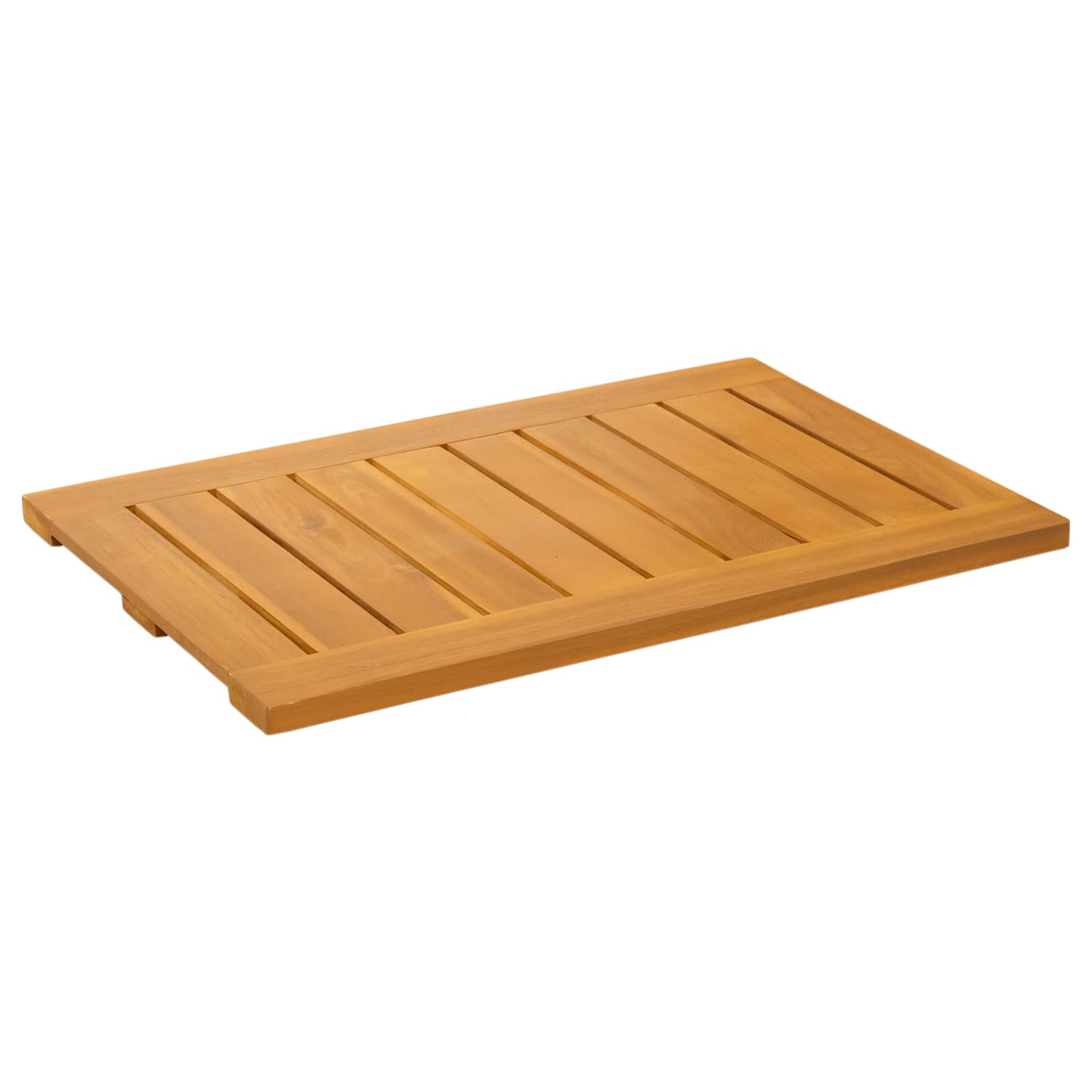 Badematte Uni Braun 60 x 40 cm Massives Akazienholz
