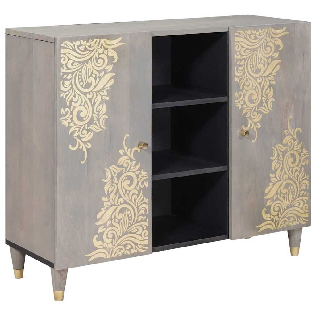 Sideboard mit Regal Braun 90 x 33 x 75 cm Massivholz Mango