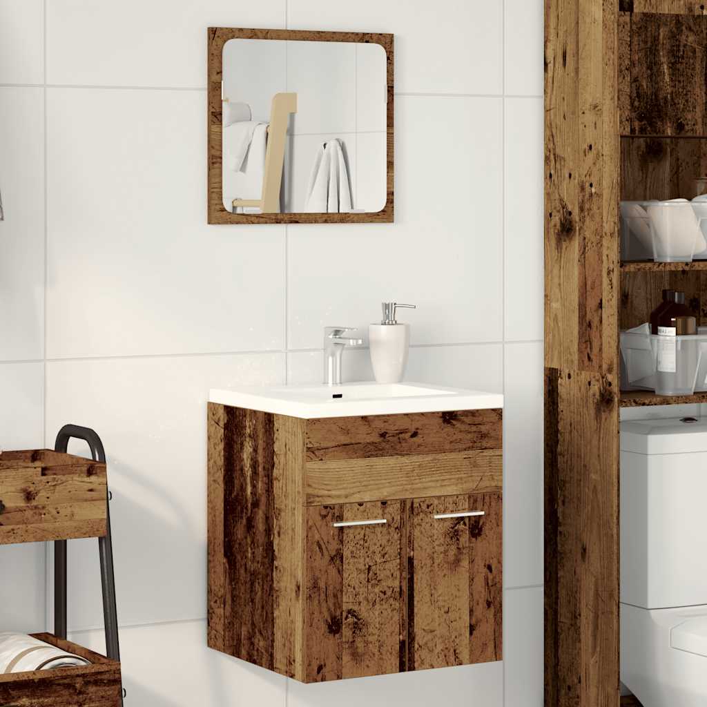 2-tlg. Badmöbel-Set Weiß Holzwerkstoff