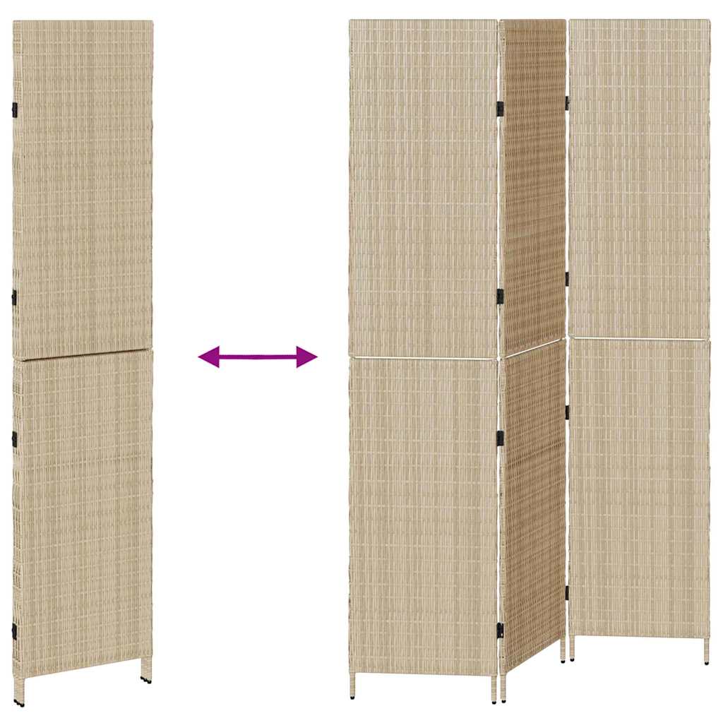 Raumteiler Schwarz 146 x 180 cm Poly-Rattan