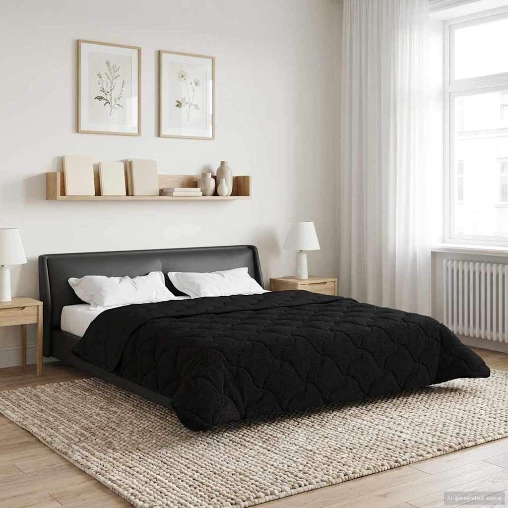 Ganzjahresbettdecke Gepolstert Anthrazit 135 x 200 cm