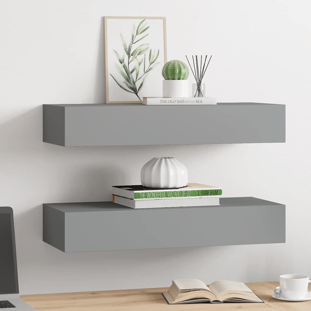 Wandregal mit Schublade Weiß 40x23,5x10 cm MDF