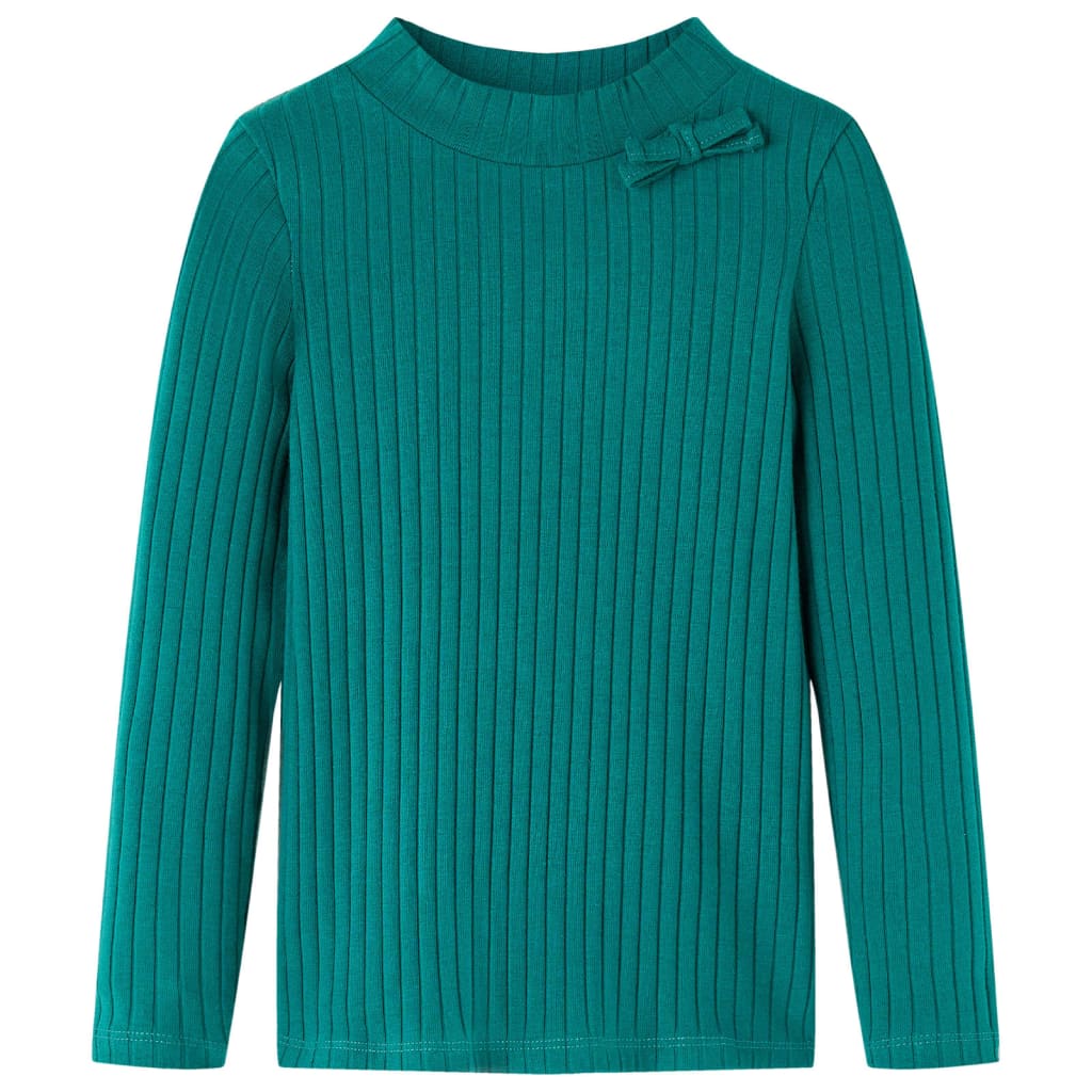 Kinder-Langarmshirt Rippstrick Knallrosa 116