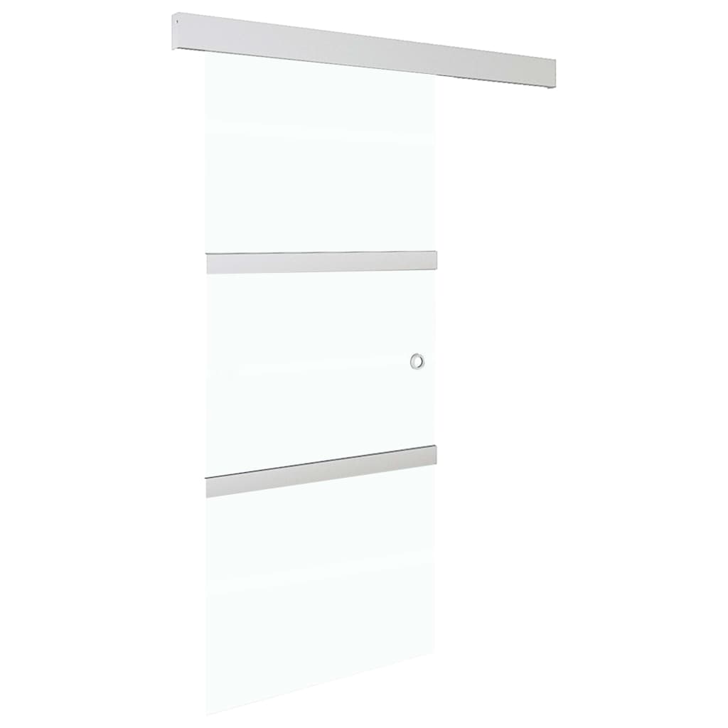 Schiebetür ESG-Glas und Aluminium 90x212 cm Silbern