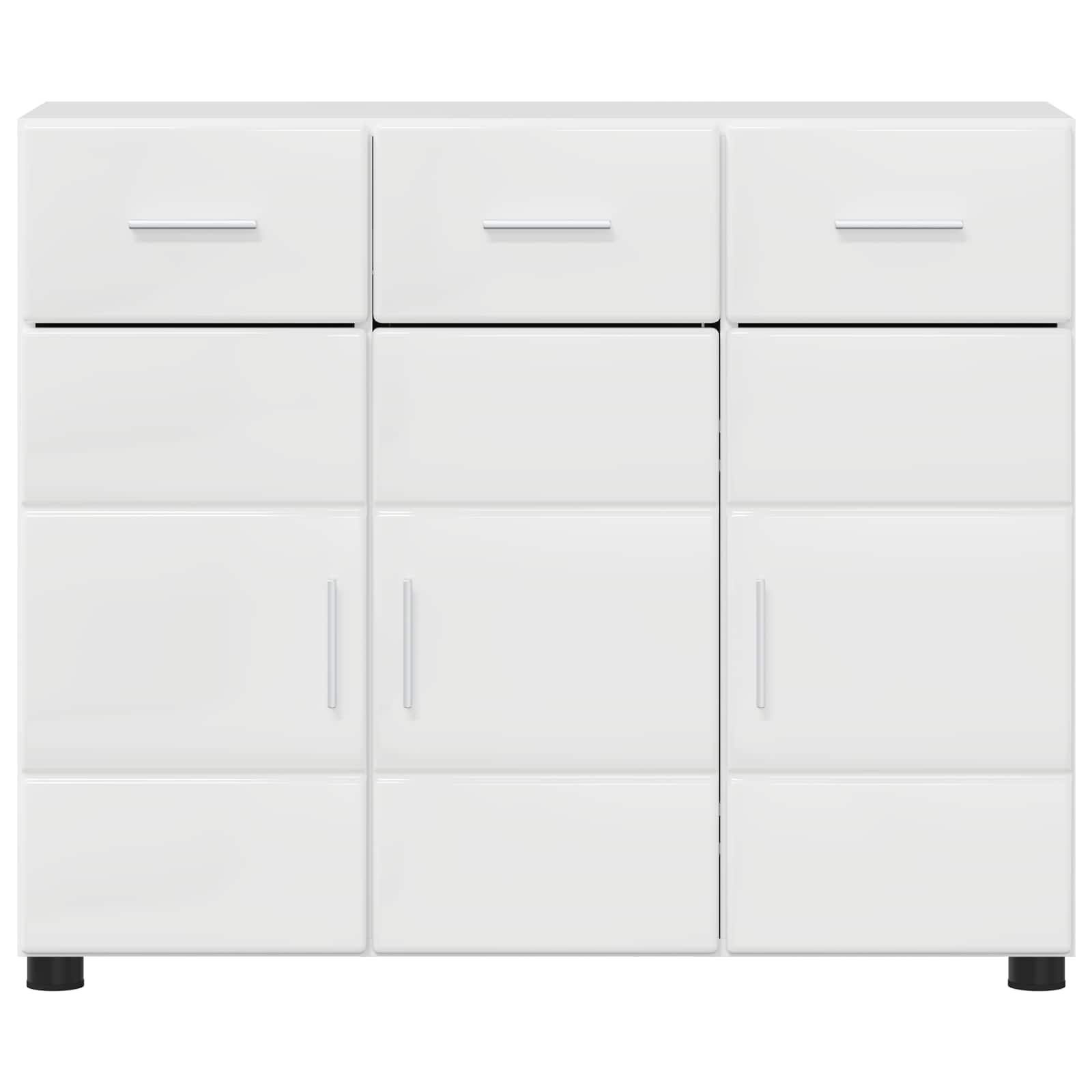 Highboard mit Regal FLORIN Weiß 60 x 35 x 182 cm Holzwerkstoff