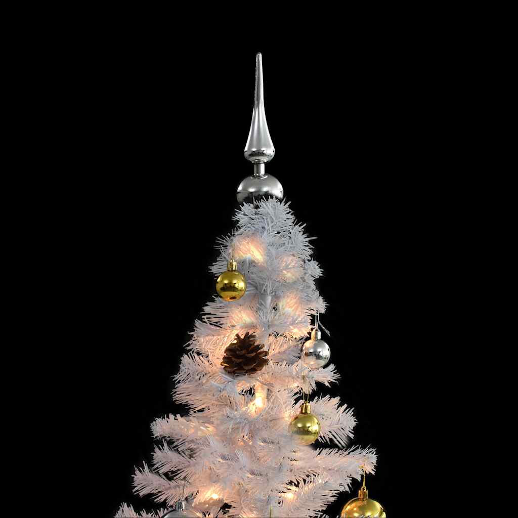 Künstlicher Weihnachtsbaum mit Beleuchtung & Kugeln Grün 150 cm