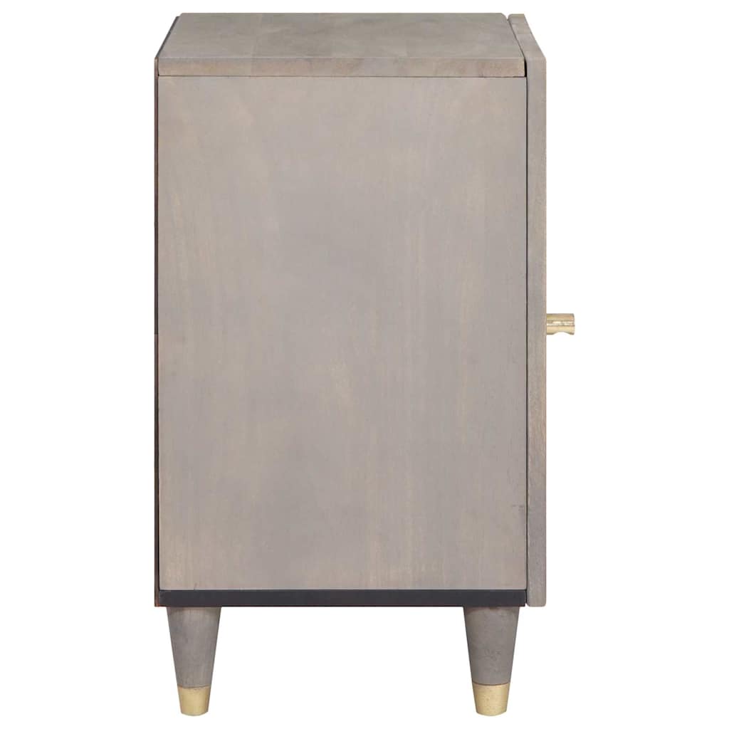 Badezimmerschrank mit Tür Grau 38 x 33 x 58 cm Massivholz Mango