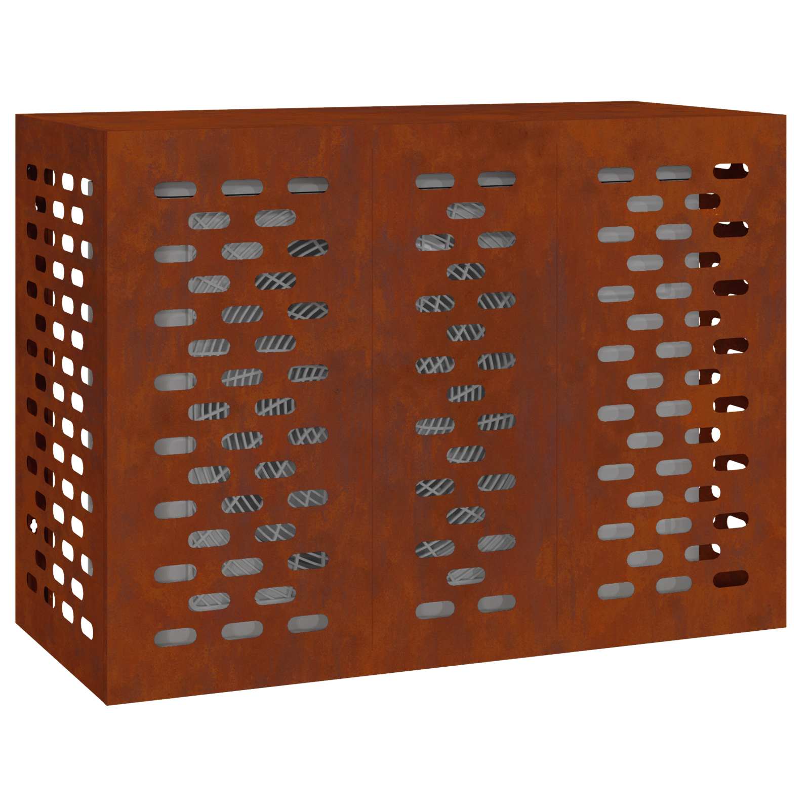 Klimaanlagenabdeckung Schwarz 90 x 40 x 60 cm Stahl