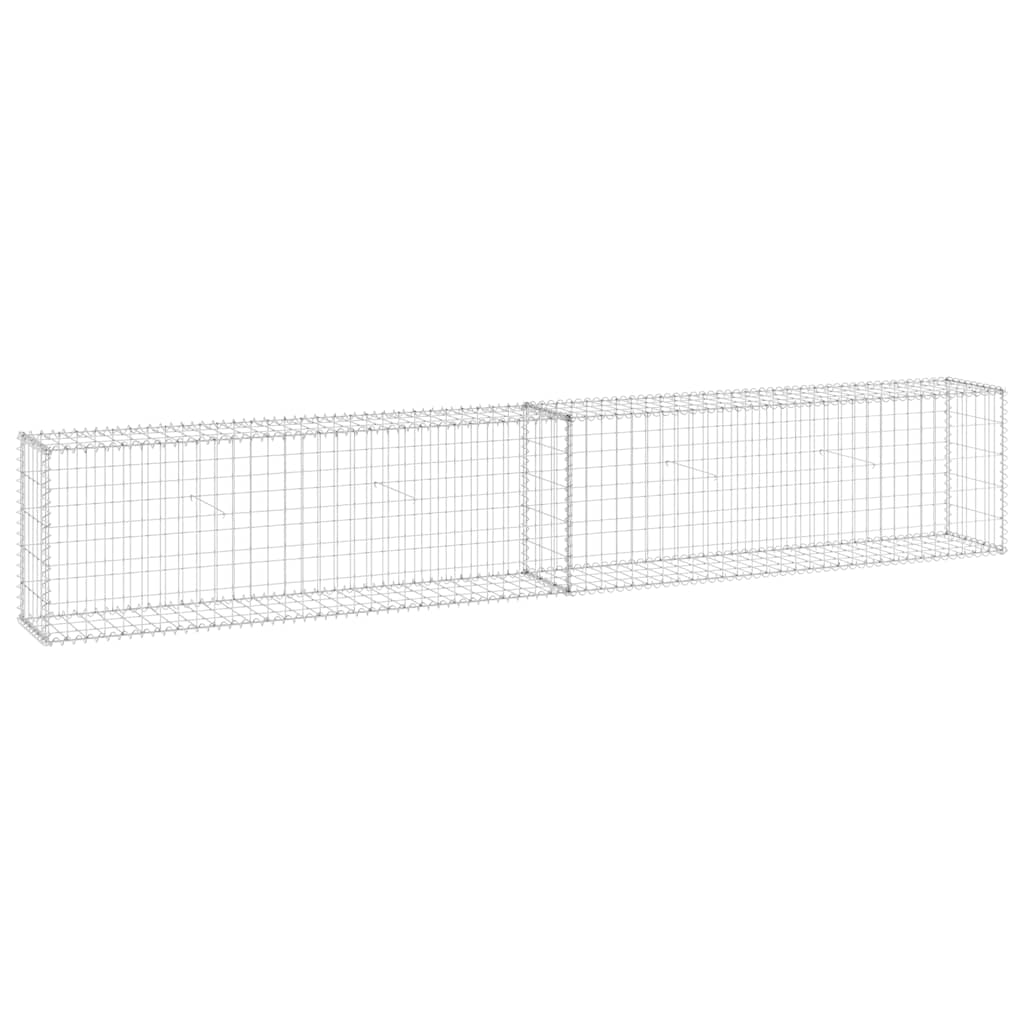Gabionenwand mit Abdeckung Verzinkter Stahl 60x30x100 cm