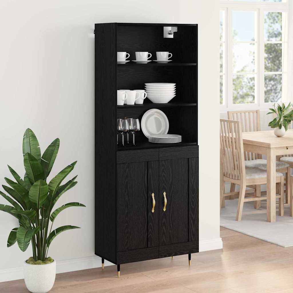 Highboard Betongrau 69,5x34x180 cm Holzwerkstoff
