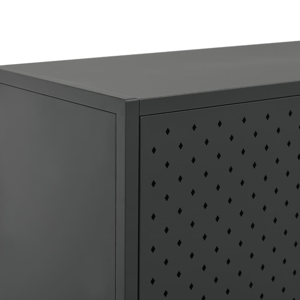 Highboard Schwarz 80x35x135 cm Stahl