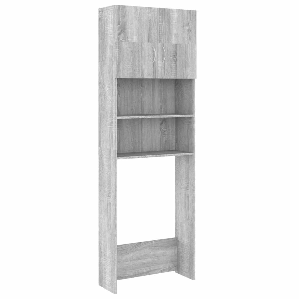 Waschmaschinenschrank Weiß 64x25,5x190 cm Holzwerkstoff