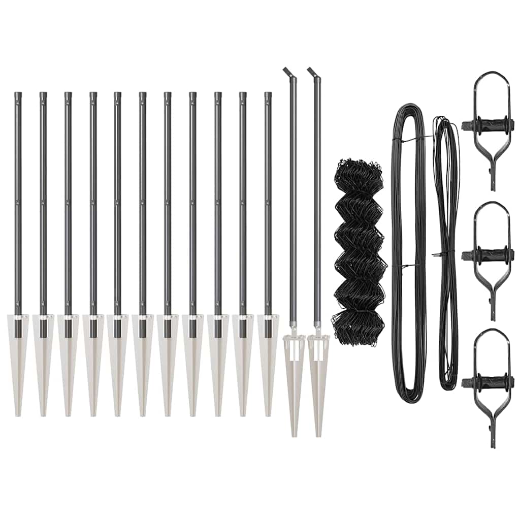 Outdoor Kettenglied-Zaun Erdfixierung 10 x 0,4 m Grün Netz