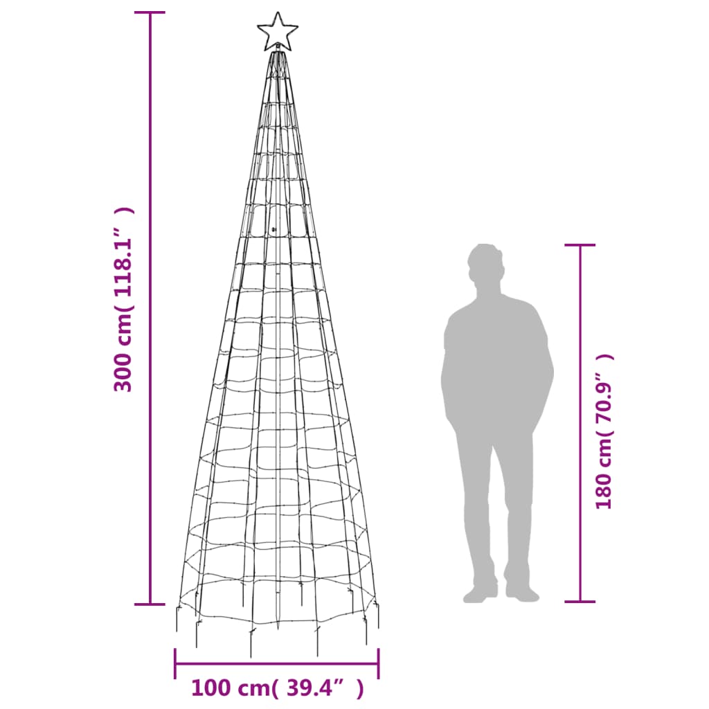 LED-Weihnachtsbaum mit Erdspießen 220 LEDs Warmweiß 180 cm
