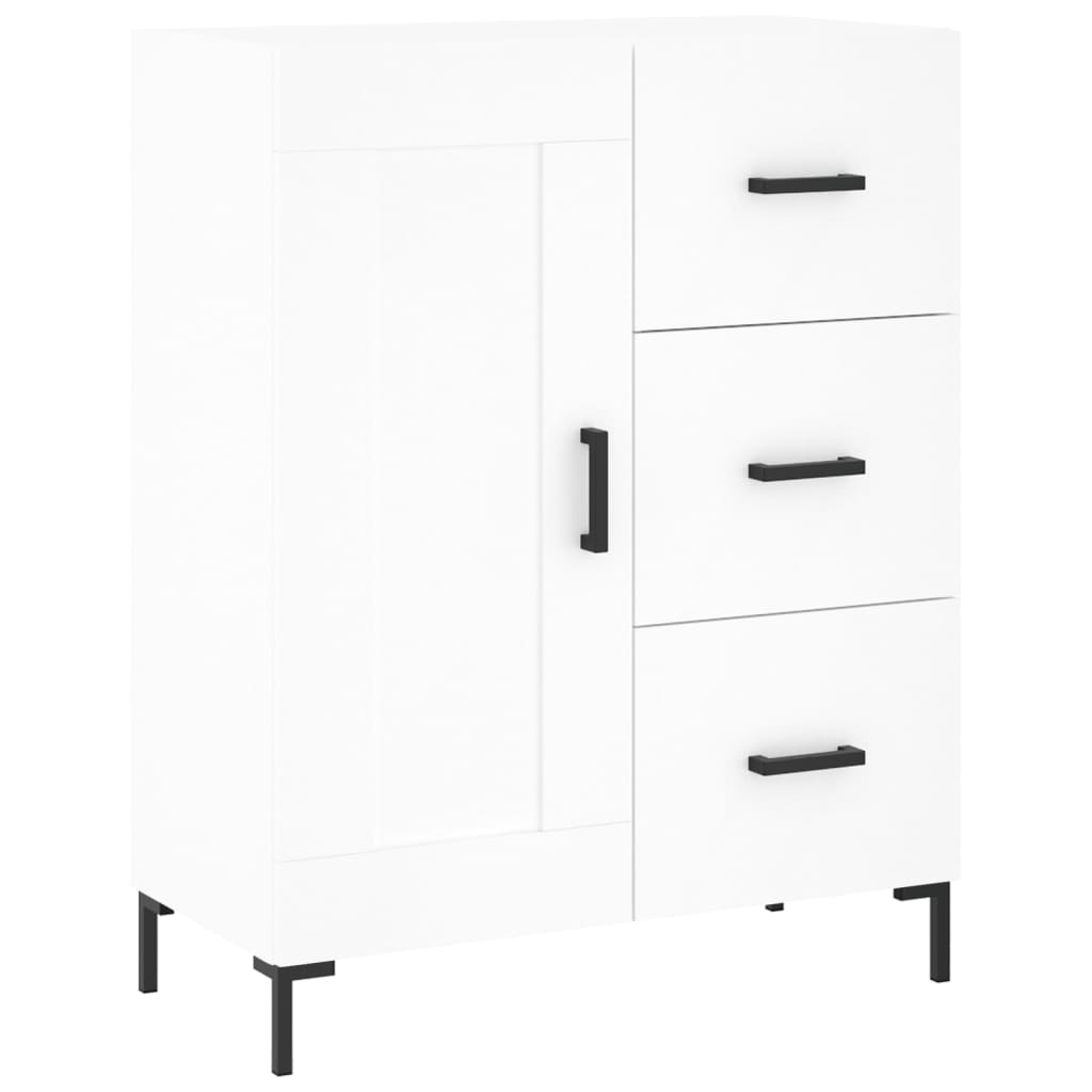 Highboard Hochglanz-Weiß 69,5x34x180 cm Holzwerkstoff
