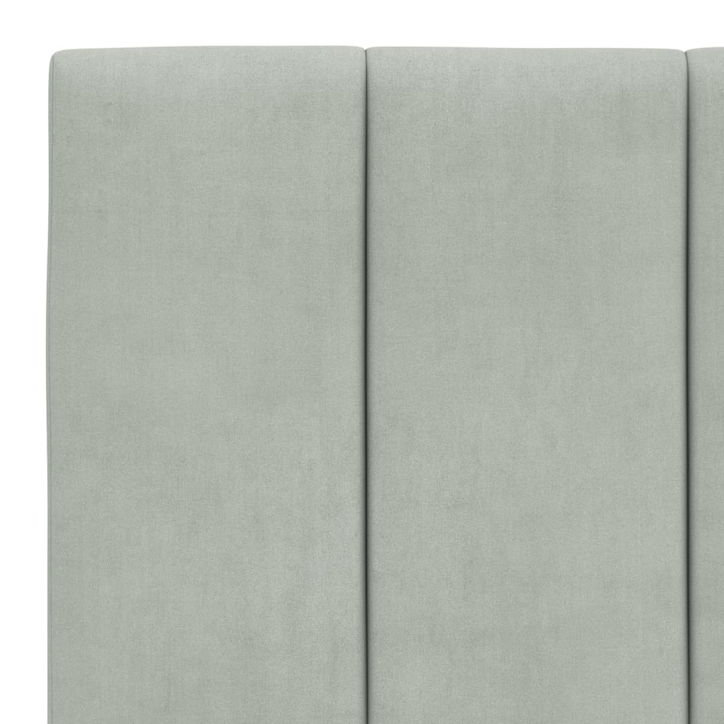 Bett mit Matratze "Hanko" Hellgrau 80x200 cm Samt