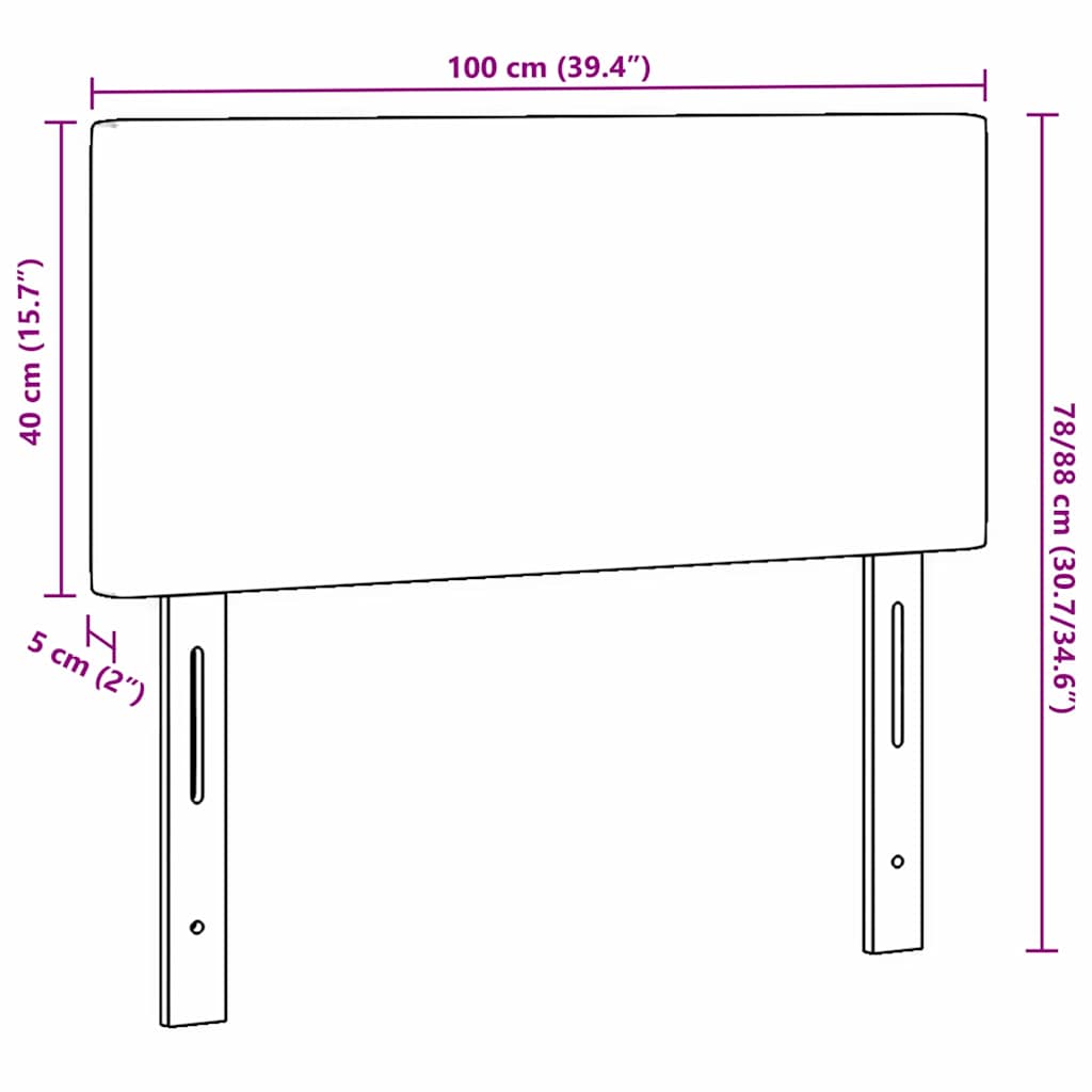 Kopfteil Hellgrau 80 cm Cordstoff