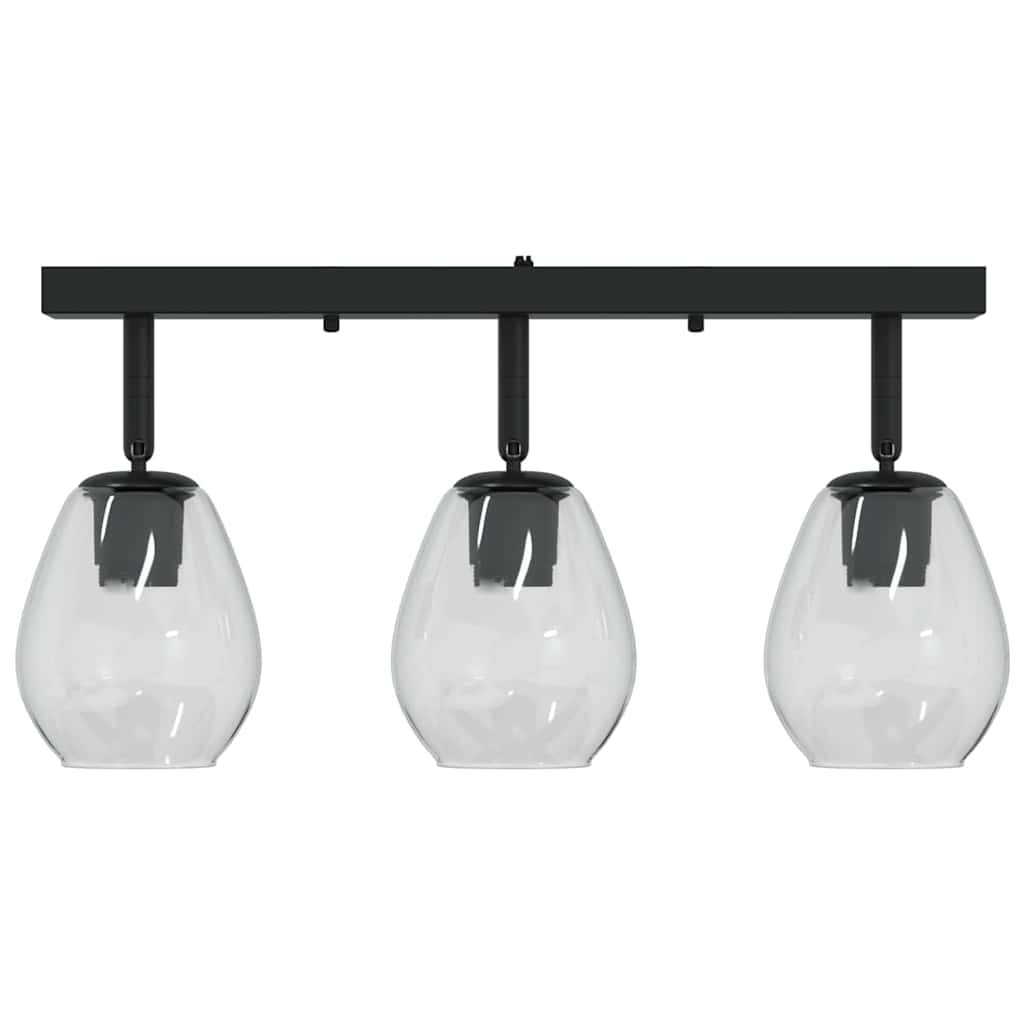 Deckenstrahler Schwarz 13 x 13 x 26 cm Glas und Metall