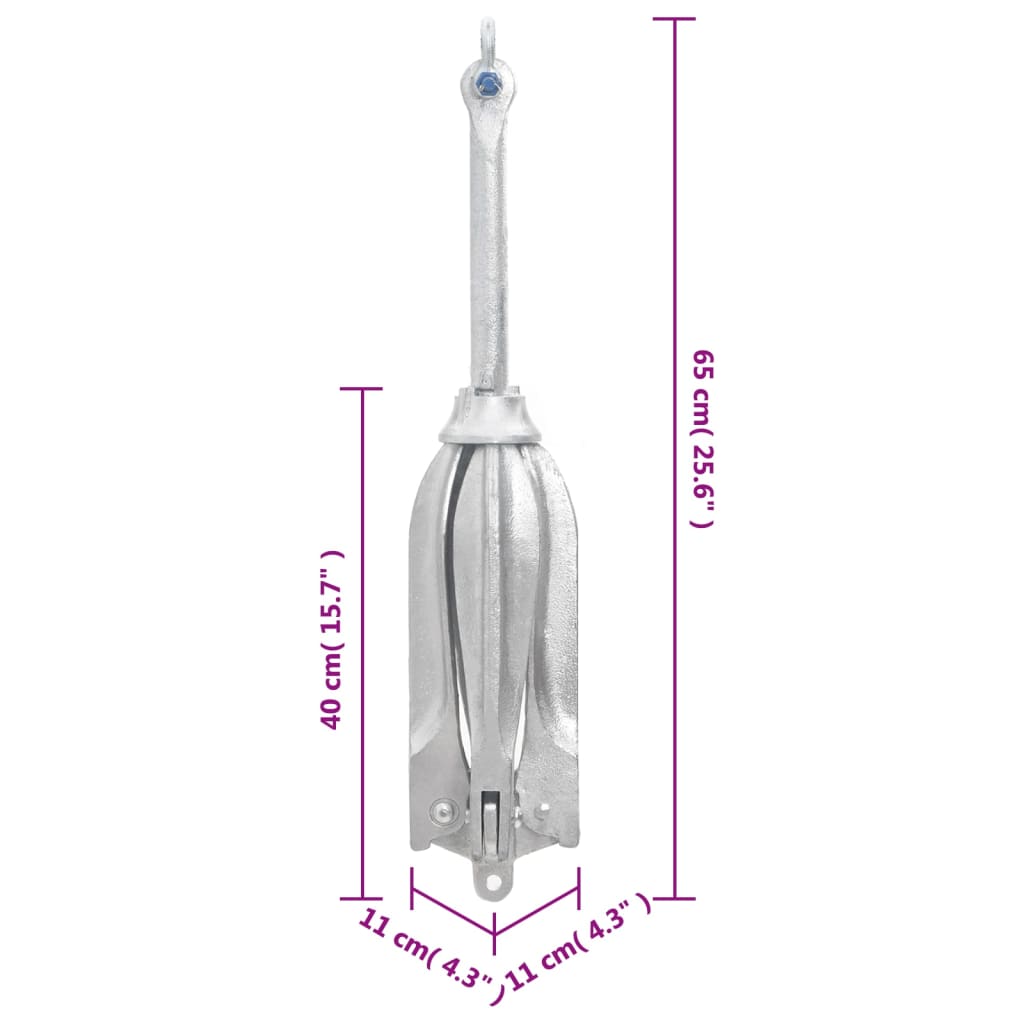 Klappanker Silber 0,7 kg Feuerverzinktes Gusseisen