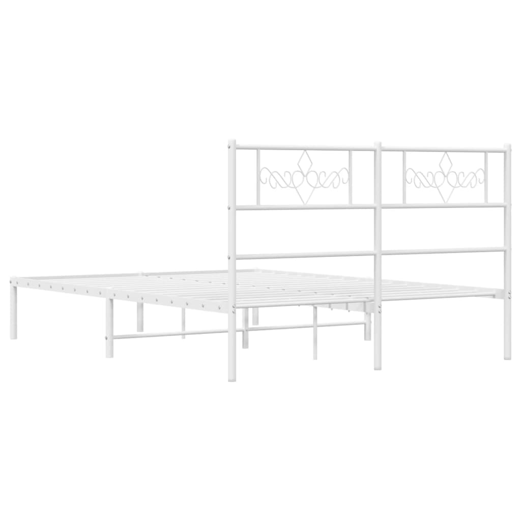Bettgestell mit Kopfteil Metall Schwarz 100x190 cm