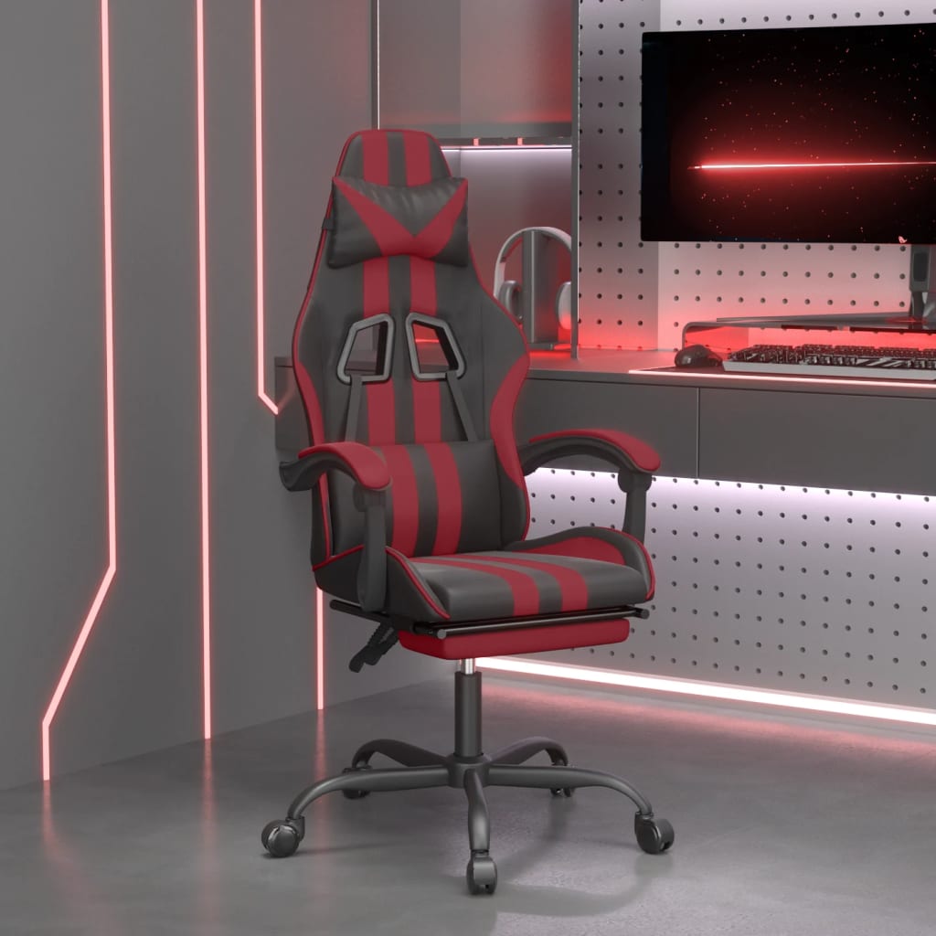 Gaming-Stuhl Drehbar Schwarz und Blau Kunstleder