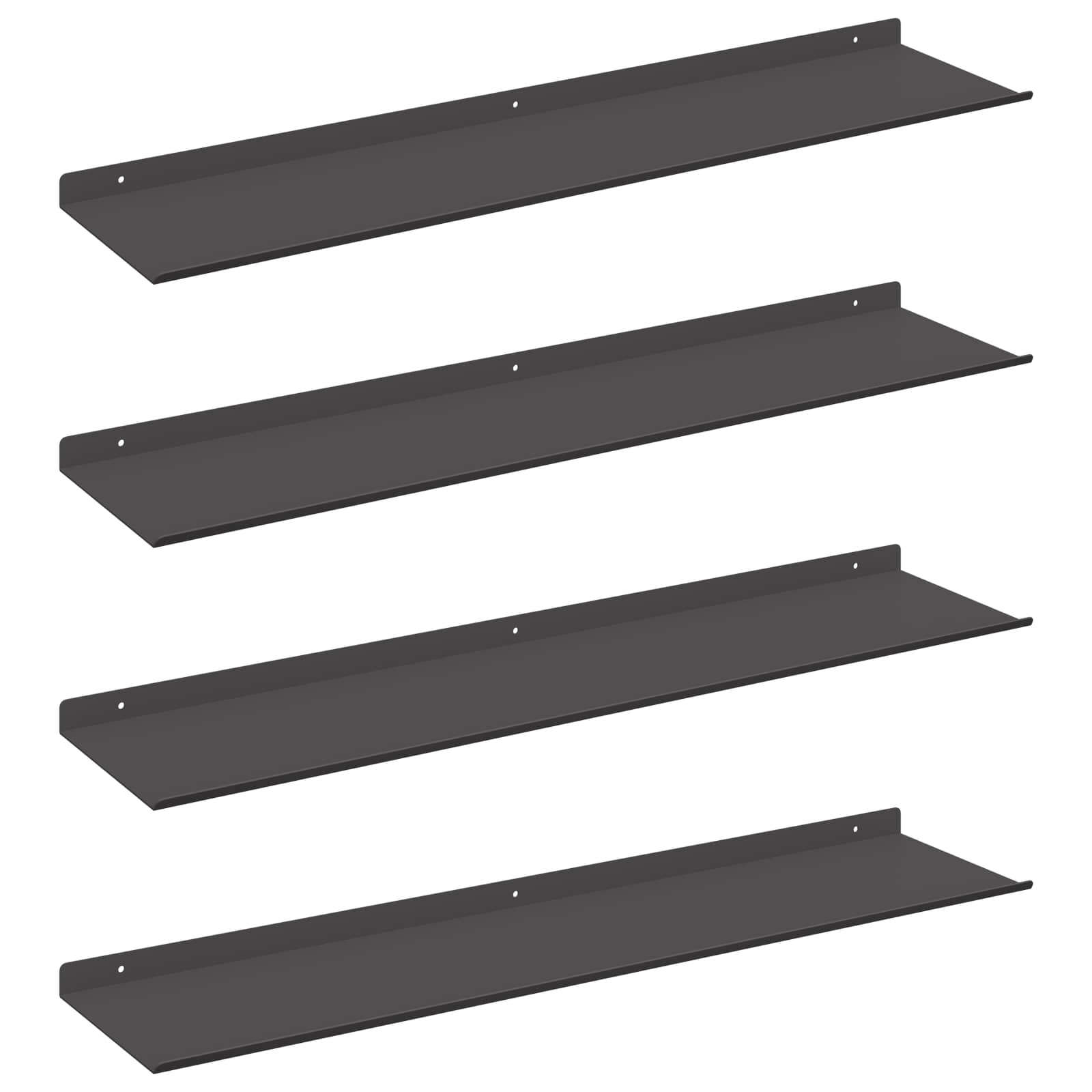 Schwebendes Regal 3 pcs Schwarz 40 x 9 x 2,5 cm Stahl