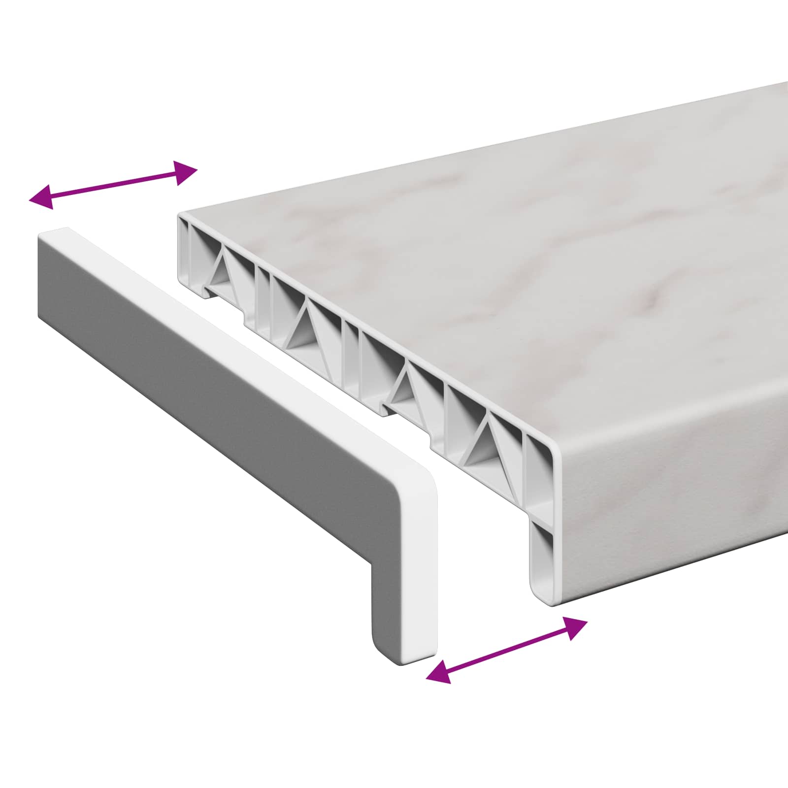 Fensterbank Weiß 60 x 10 x 4,5 cm PVC