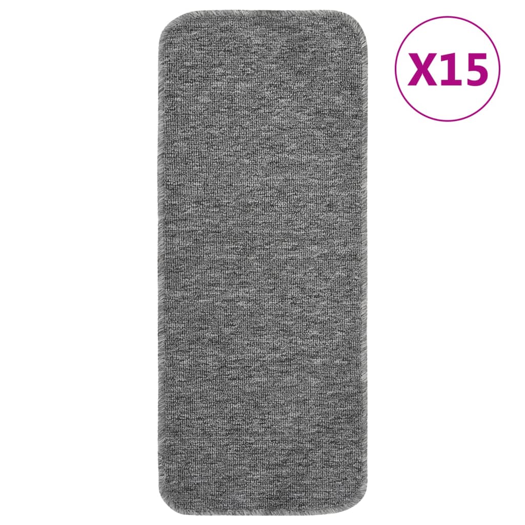 Antirutsch Stufenmatten 15 Stk. 60x25 cm Anthrazit Rechteckig