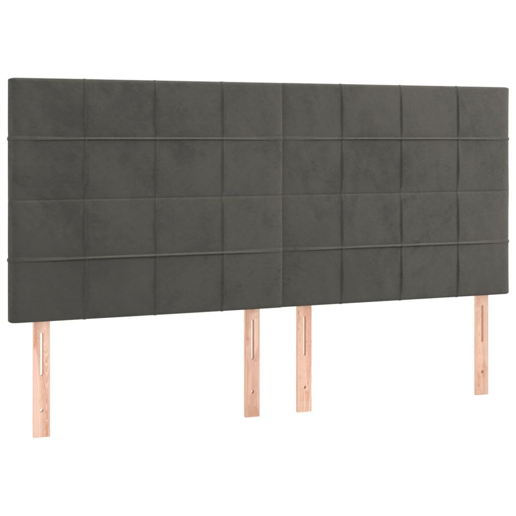 Kopfteil Hellgrau 80x5x118/128 cm Samt