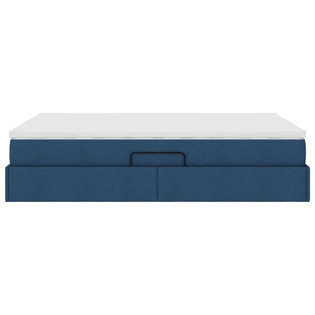 Aufbewahrungsbett mit Matratze Hellgrau 90 x 190 cm Polyester