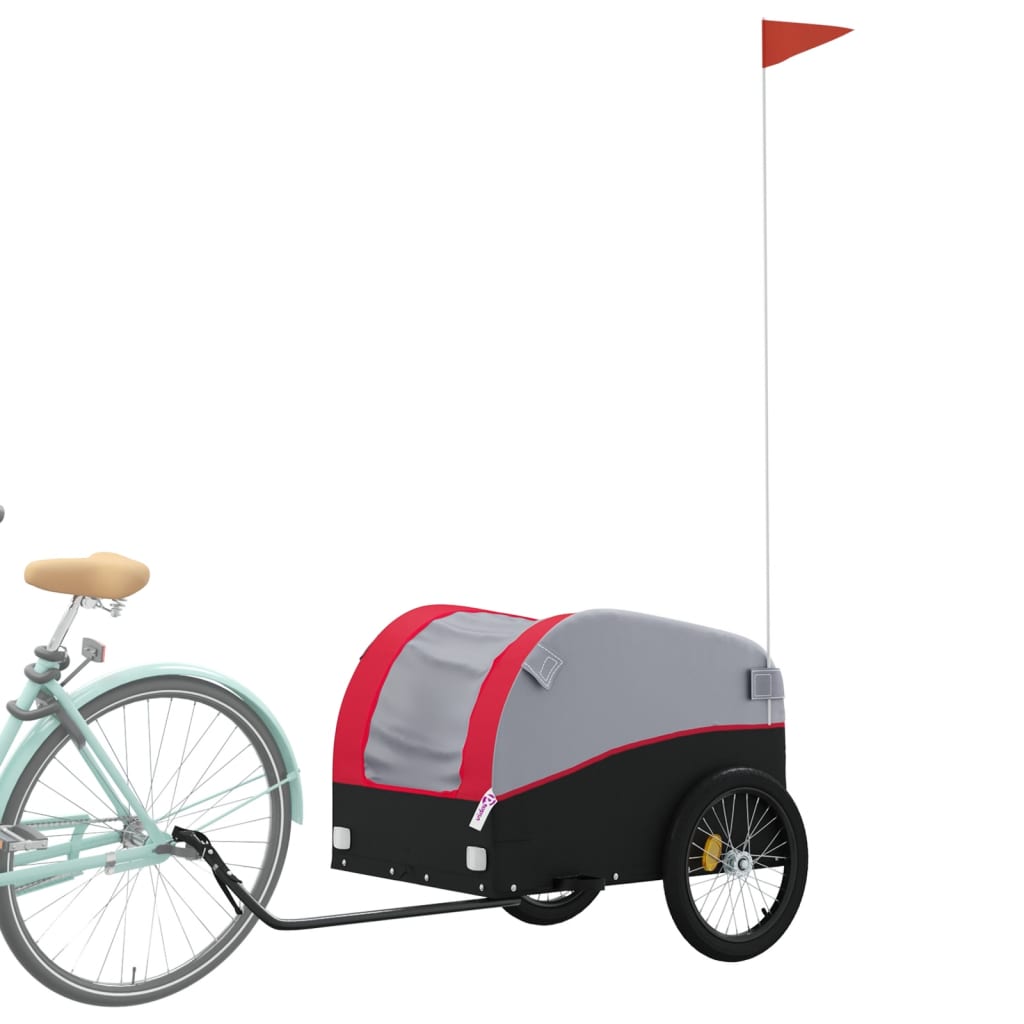 Fahrradanhänger Schwarz und Orange 30 kg Eisen