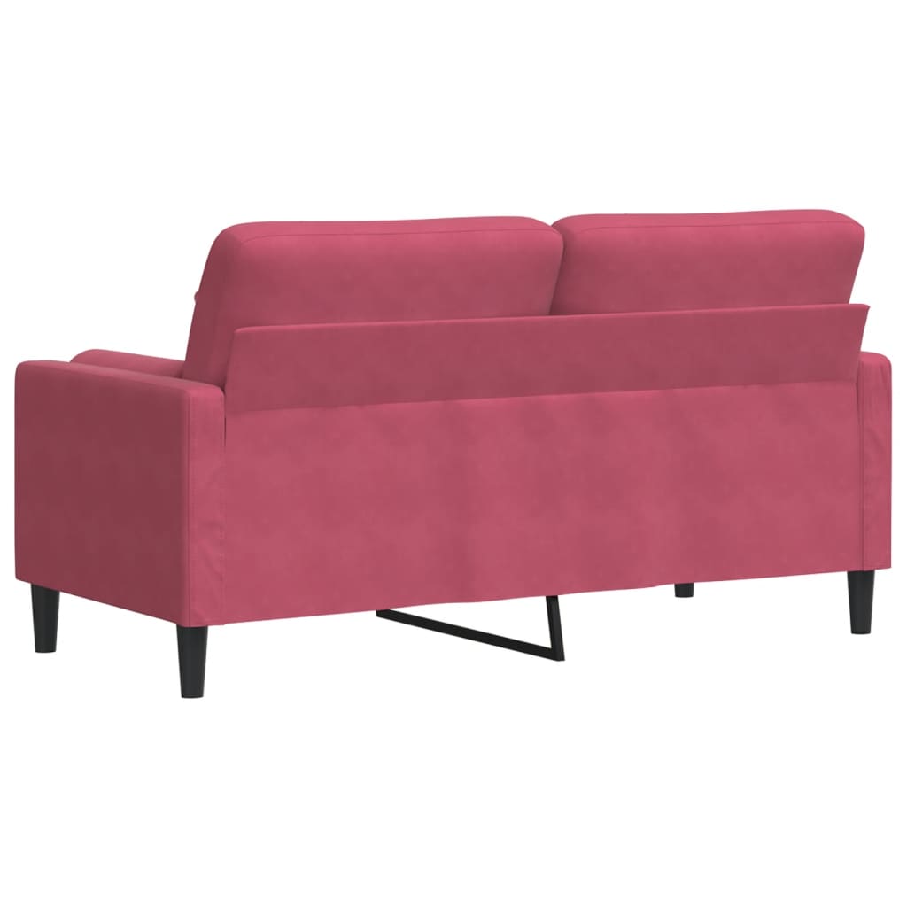 2-Sitzer-Sofa mit Zierkissen Hellgrau 120 cm Samt