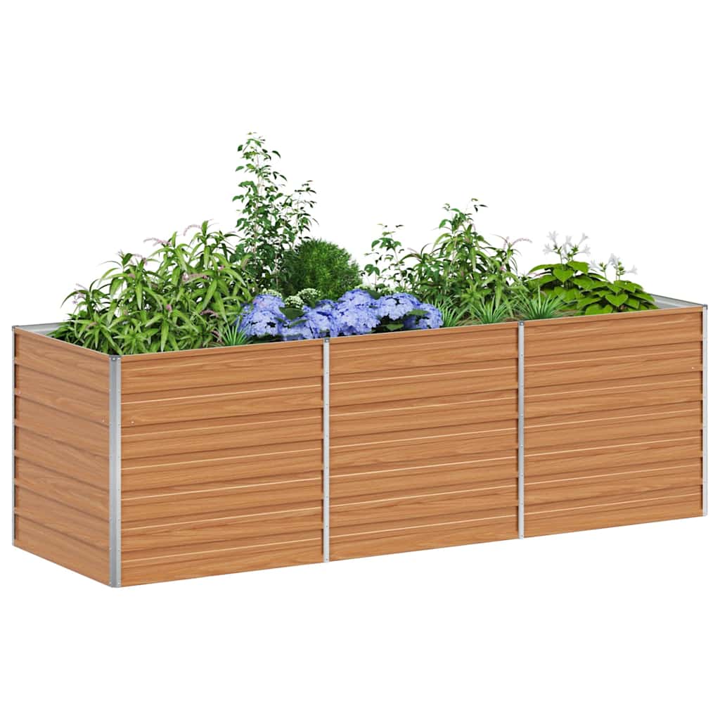Hochbeet Hellbraun 100 x 100 x 77 cm Verzinkter Stahl