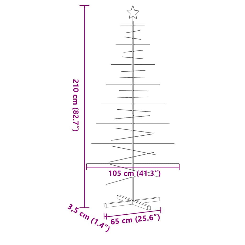 Metall Weihnachtsbaum Schwarz 59,5 cm Pulverbeschichteter Stahl
