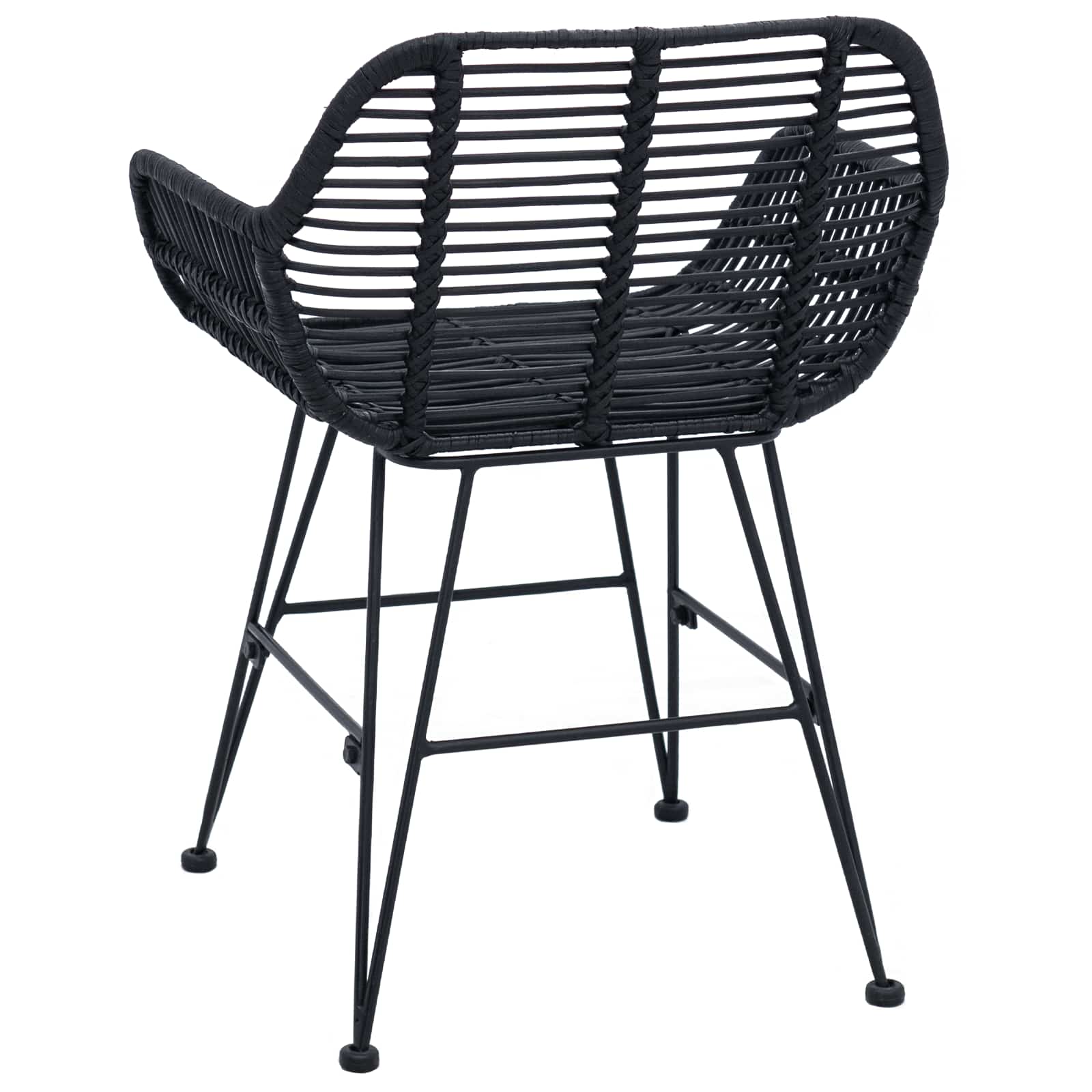 Esszimmerstuhl 2 pcs Rattan und Eisen Natur 55 x 50 x 74 cm