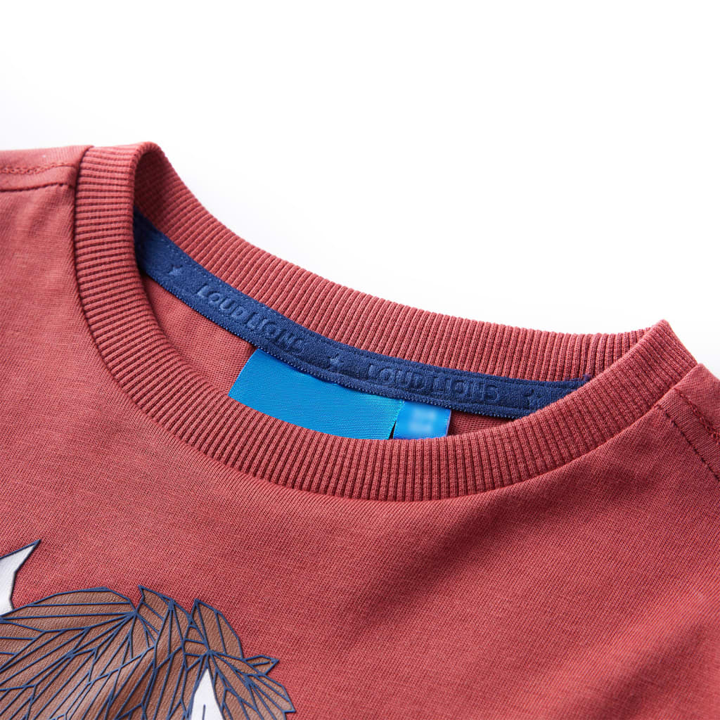 Kinder-Langarmshirt Dunkelrot 140