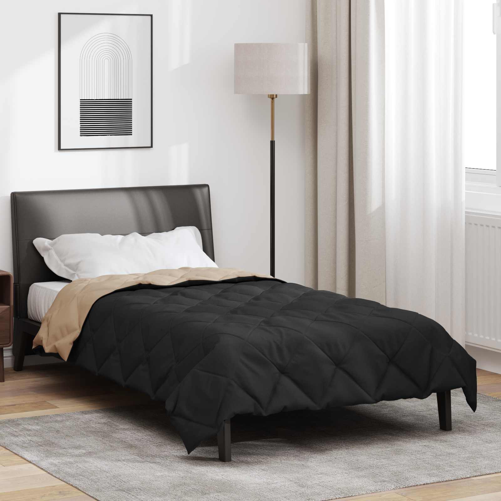 Ganzjahresbettdecke Anthrazit 135 x 200 cm Mikrofaser