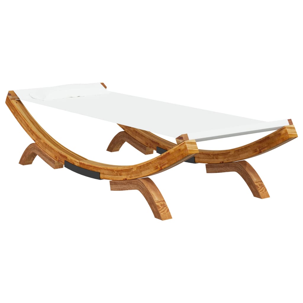 Sonnenliege 165x188,5x46 cm Bugholz Massiv Creme