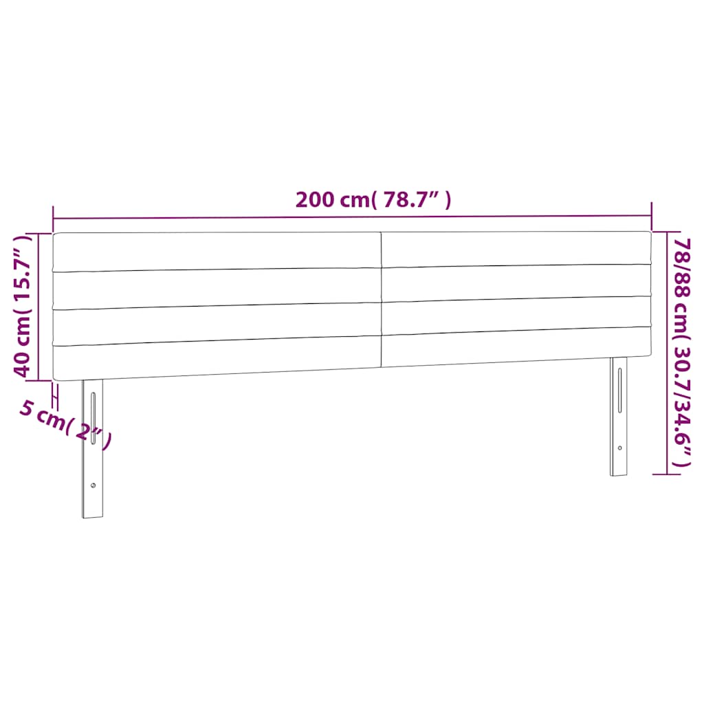 Kopfteil Hellgrau 80x5x118/128 cm Samt