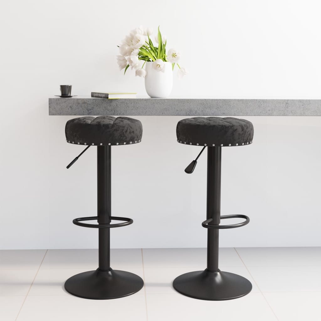 Barhocker 2 Stk. Creme Samt
