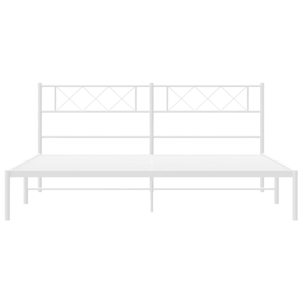 Bettgestell mit Kopfteil Metall Schwarz 100x190 cm