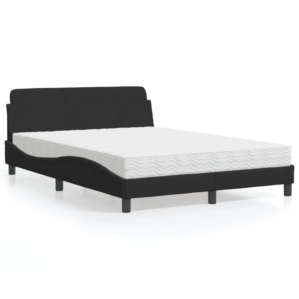 Bett mit Matratze "Dover" Hellgrau 80x200 cm Samt