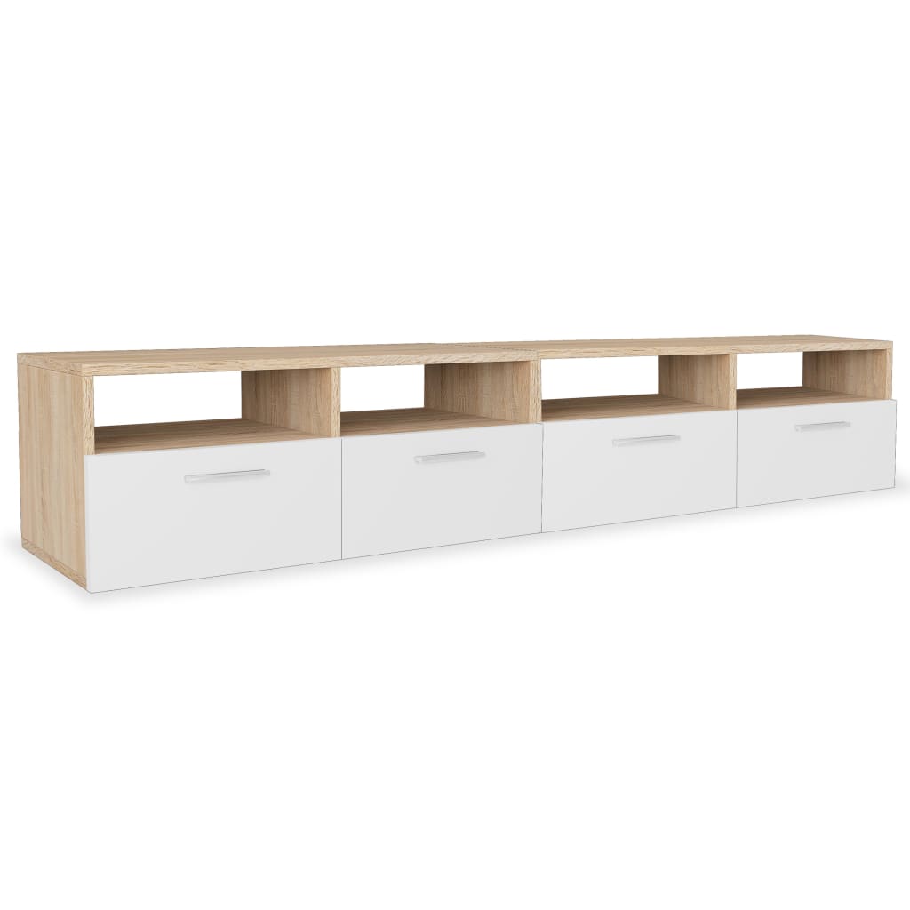 2 Stk. TV-Schränke Holzwerkstoff 95x35x36 cm Eiche