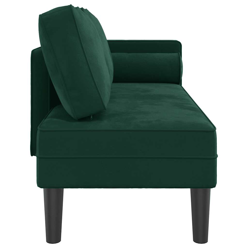 Chaiselongue mit Kissen Blau Samt