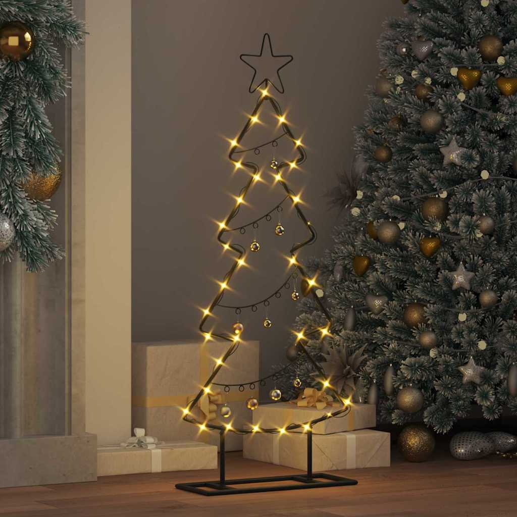 Metall Weihnachtsbaum mit Ständer Schwarz 60 cm Stahl