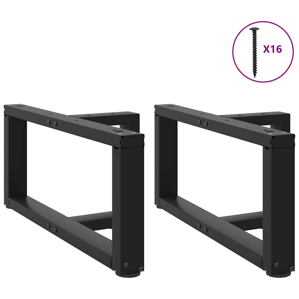 Couchtischbeine T-Form 2 Stk. Schwarz 30x25x(30-31) cm Stahl