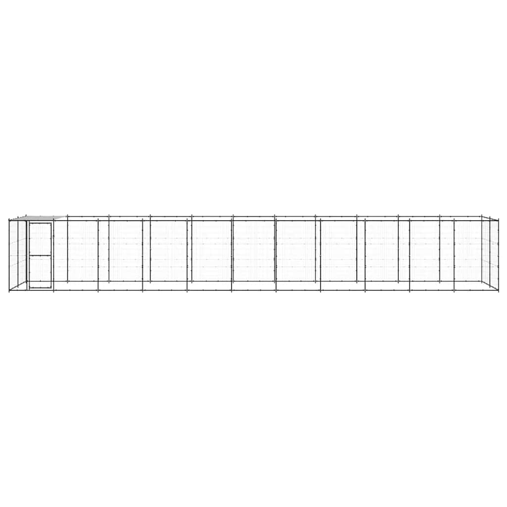 Outdoor-Hundezwinger mit Überdachung Stahl 7,26 m²