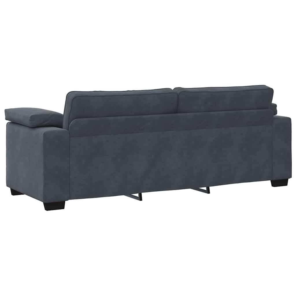 2-teiliges Sofa-Set mit Kissen, hellgrauer Samt